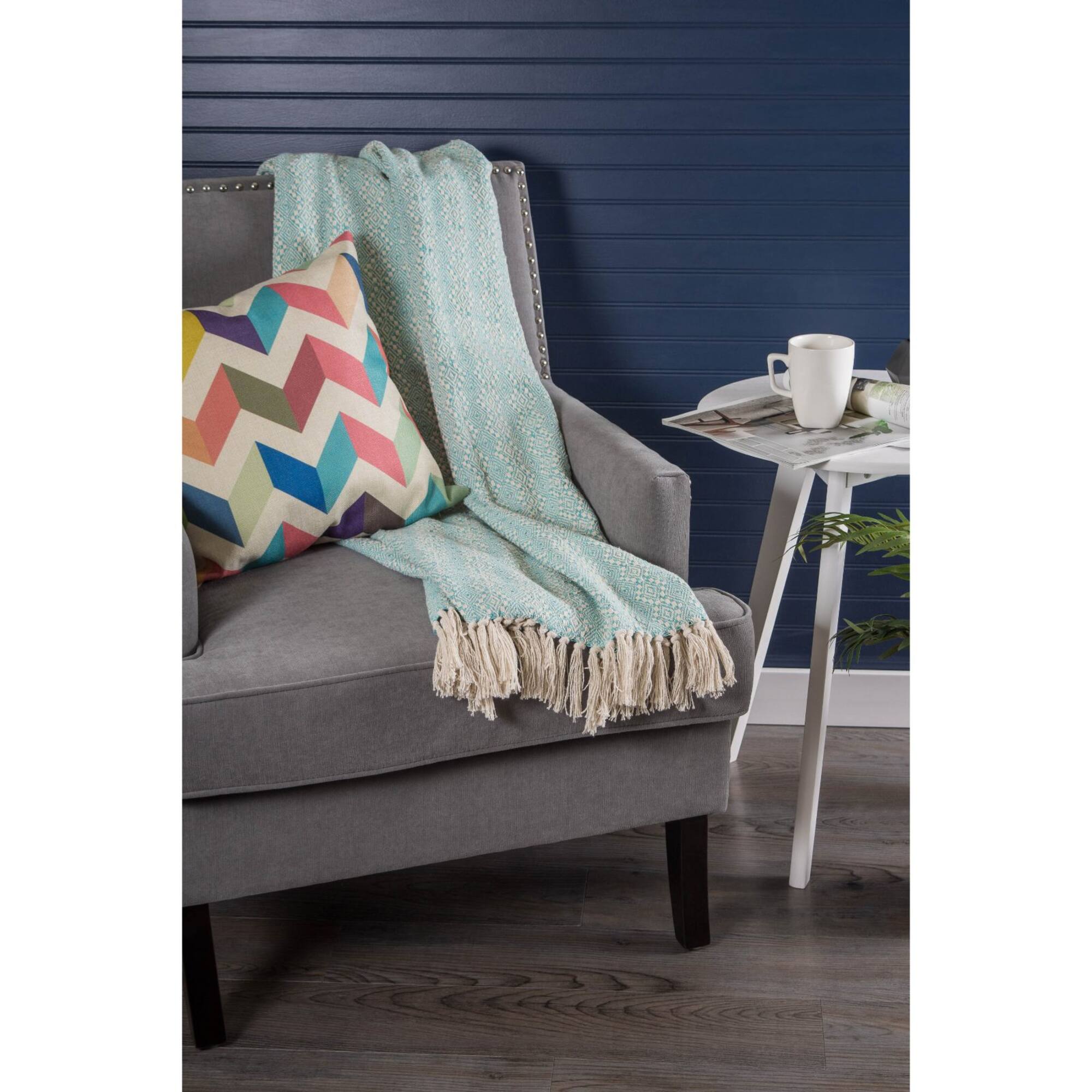 DII® Aqua Diamond Stitch Throw